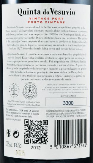 2012 Quinta do Vesuvio Vintage Porto