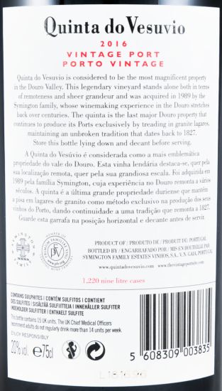 2016 Quinta do Vesuvio Vintage Porto