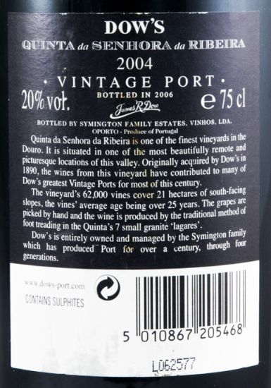 2004 Dow's Quinta Senhora da Ribeira Vintage Porto