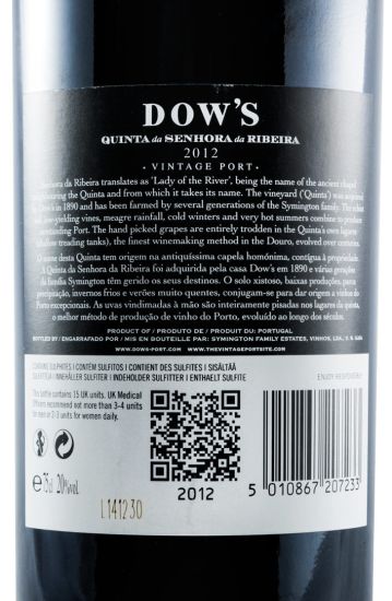 2012 Dow's Quinta Senhora da Ribeira Vintage Porto