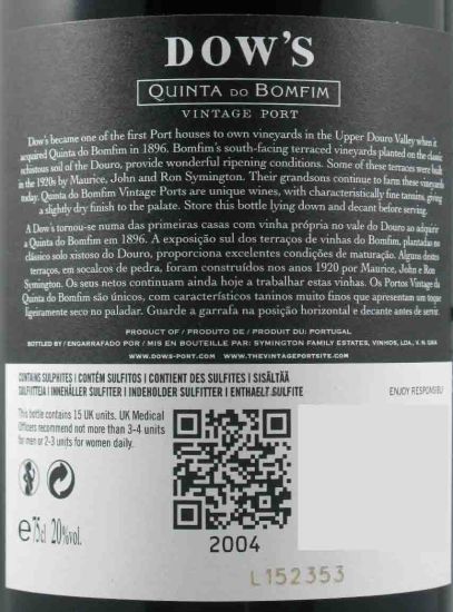 2004 Dow's Quinta do Bomfim Vintage Porto