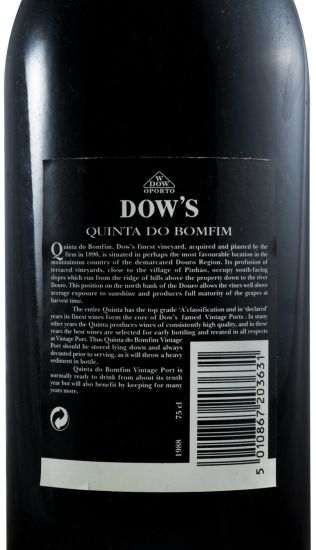 1988 Dow's Vintage Quinta do Bomfim Porto