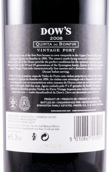 2008 Dow's Quinta do Bomfim Vintage Port