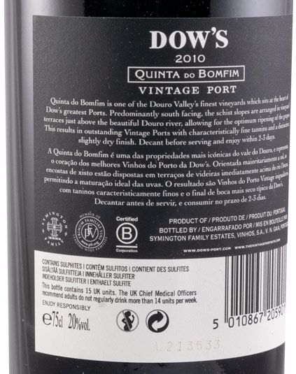 2010 Dow's Quinta do Bomfim Vintage Porto