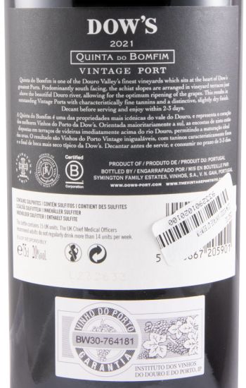 2021 Dow's Quinta do Bomfim Vintage Porto