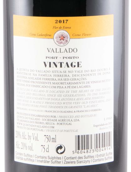 2017 Vallado Vintage Port