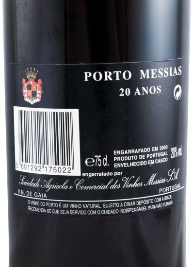 Messias 20 years Port (gold pyrographed bottle)