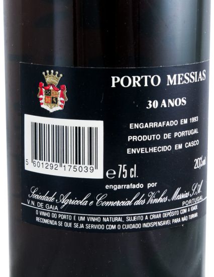 Messias 30 years Port (gold pyrographed bottle)
