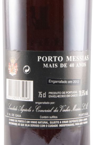 Messias 40 years Port (laser-engraved bottle)