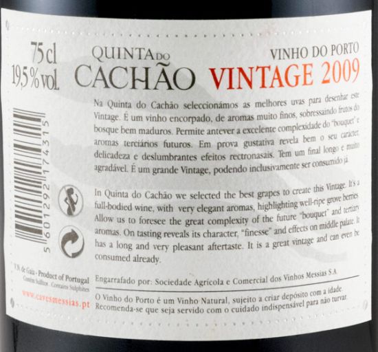 2009 Messias Quinta do Cachão Vintage Porto