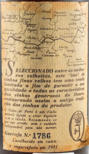 Quinta do Infantado Tawny Port (bottle n.º1786 bottled in 1981)