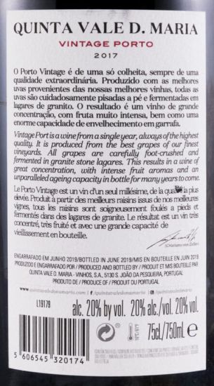 2017 Quinta Vale D. Maria Vintage Porto