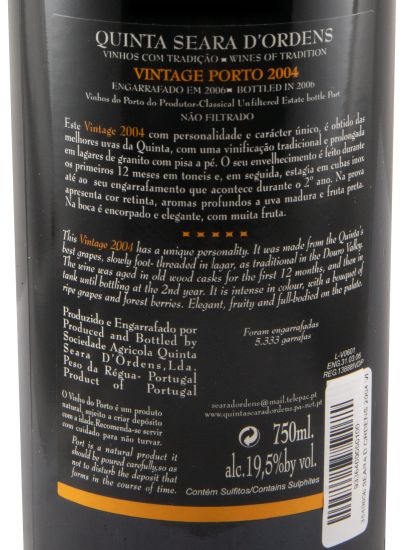 2004 Quinta Seara d'Ordens Vintage Porto