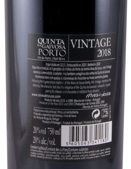 2018 Quinta da Gaivosa Vintage Port