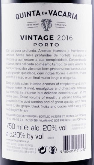 2016 Quinta da Vacaria Vintage Porto