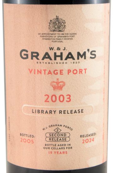 2003 Graham's Library Release Vintage Porto (rótulo danificado)