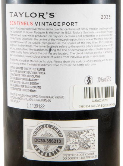 2023 Taylor's Vintage Sentinels Porto (rótulo danificado)