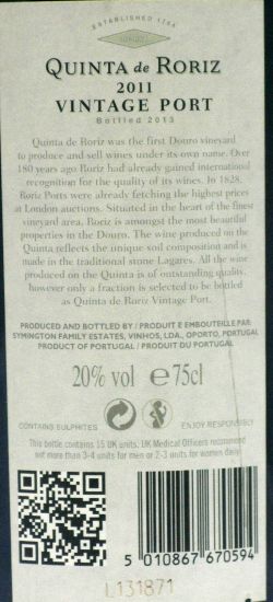 2011 Quinta de Roriz Vintage Port