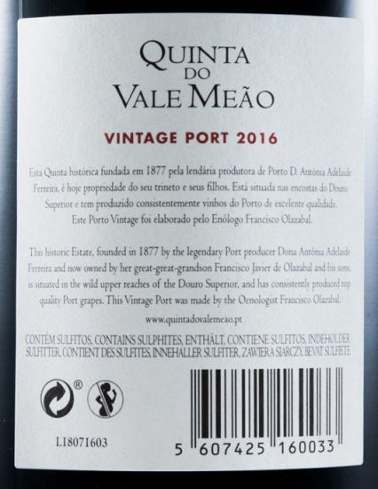 2016 Quinta do Vale Meão Vintage Porto
