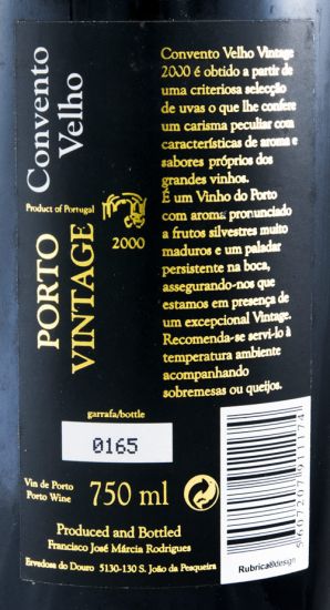 2000 Convento Velho Vintage Porto