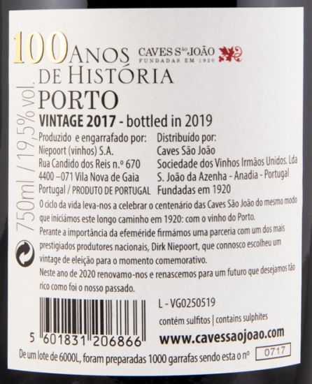 2017 Caves São João 100 Anos de História Vintage Porto
