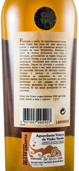 Aguardente Vínica Ferreirinha Velha 50cl