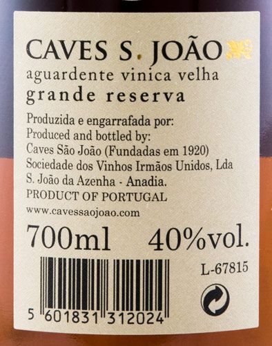 Wine Spirit Caves São João Velha Grande Reserva