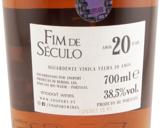 Aguardente Vínica Fim de Século Velha 20 anos