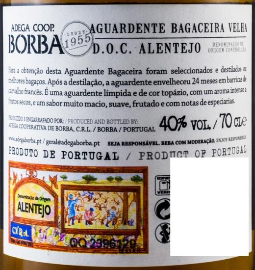 Aguardente Bagaceira Borba Velha