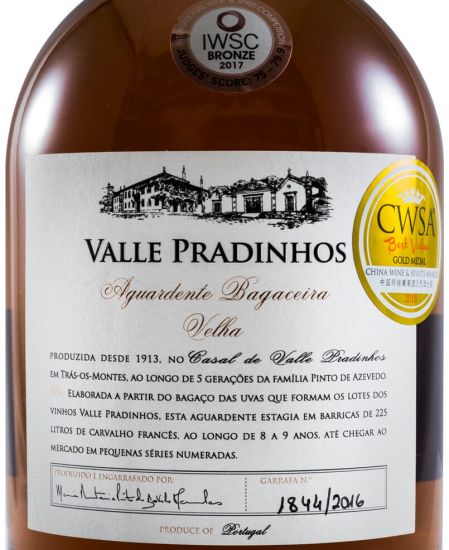 Aguardente Bagaceira Valle Pradinhos Velha