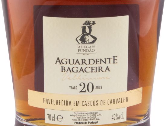 Aguardente Bagaceira Adega do Fundão Velhíssima 20 anos
