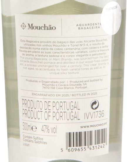 Aguardente Bagaceira Mouchão Alicante Bouschet 50cl