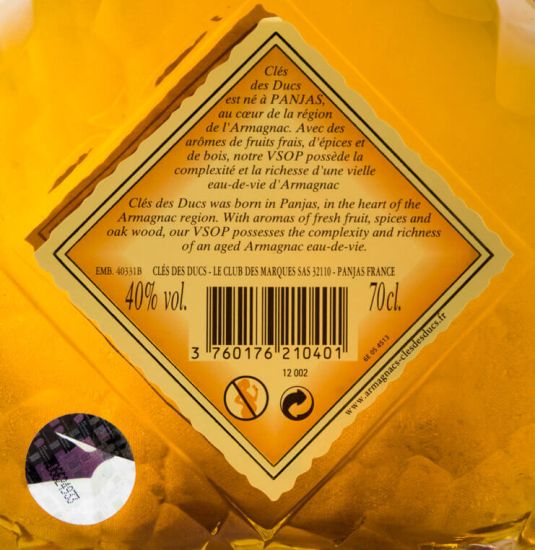 Armagnac Clés des Ducs VSOP
