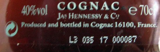 Cognac Hennessy Paradis Vintage
