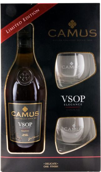 Cognac Camus Vsop Elegance w/Glasses
