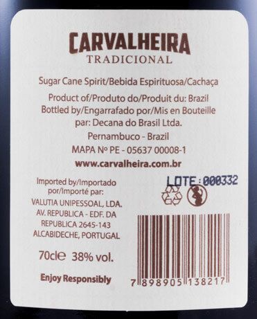 Cachaça Carvalheira Tradicional