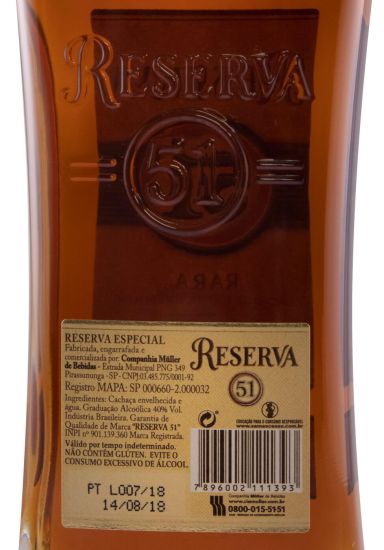 Cachaça 51 Pirassununga Reserva Rara