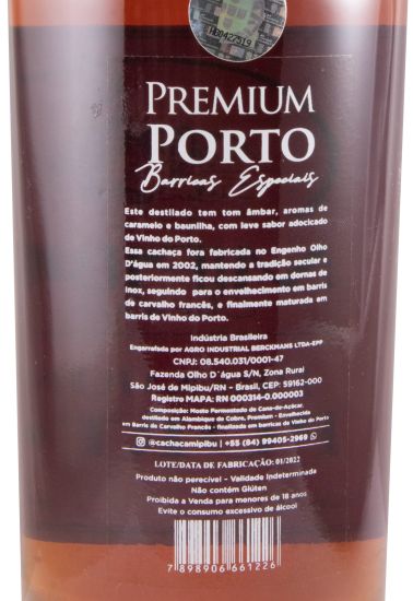Cachaça Mipibu Premium Barricas Especial Porto