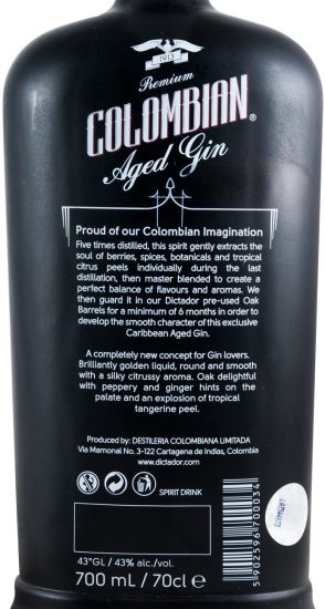 Gin Dictador Colombian Aged Gold Treasure