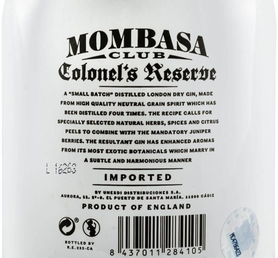 Gin Mombasa Colonel's Reserve