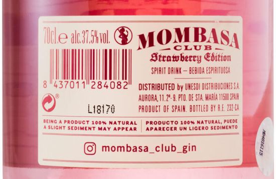 Gin Mombasa Club Strawberry Edition