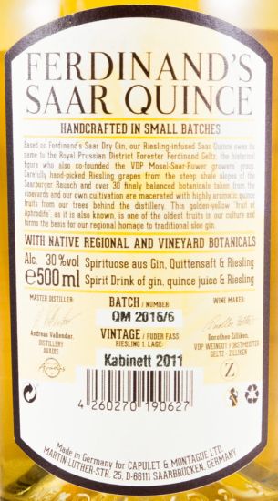 Ferdinand's Saar Quince 50cl