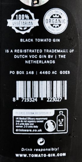Gin Black Tomato 50cl