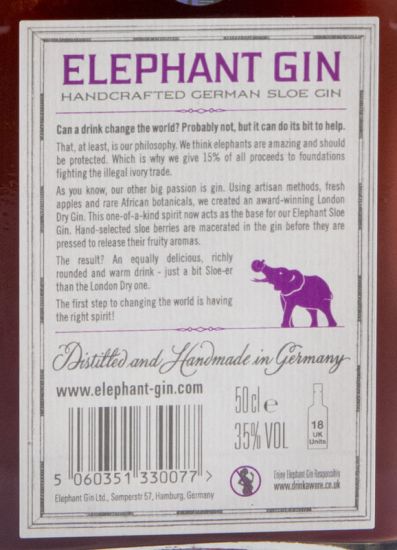 Gin Elephant Sloe 50cl