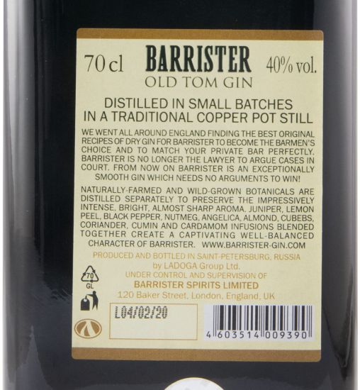 Gin Barrister Old Tom Small Batch