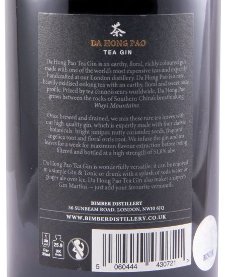 Gin Bimber Da Hong Pao Roasted Oolong Tea 50cl