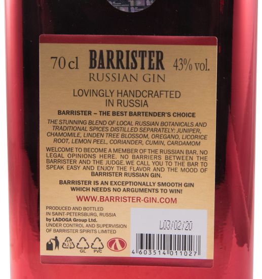 Gin Barrister Small Batch
