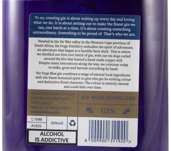 Gin Six Dogs Blue