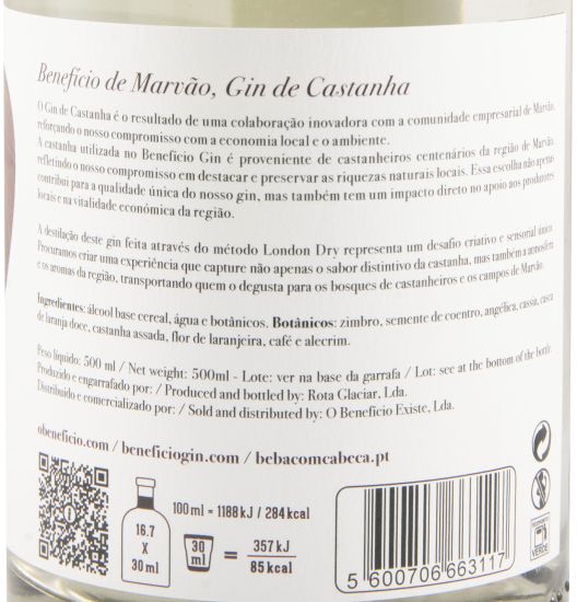 Gin Benefício Castanha de Marvão 50cl
