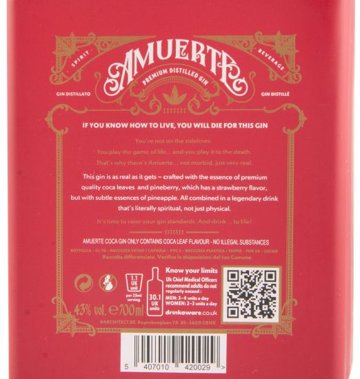 Gin Amuerte Coca Leaf Red Edition
